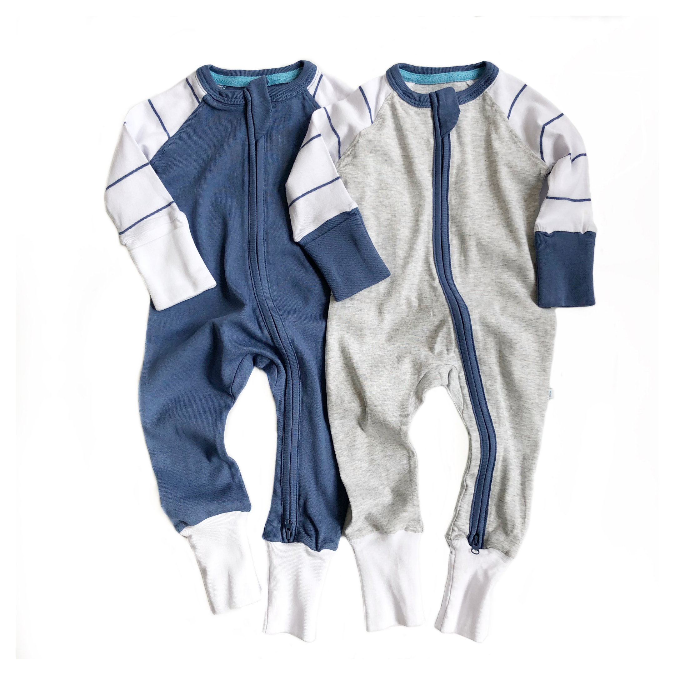 Baby Blue Multipack 6 Zipped Babygrows