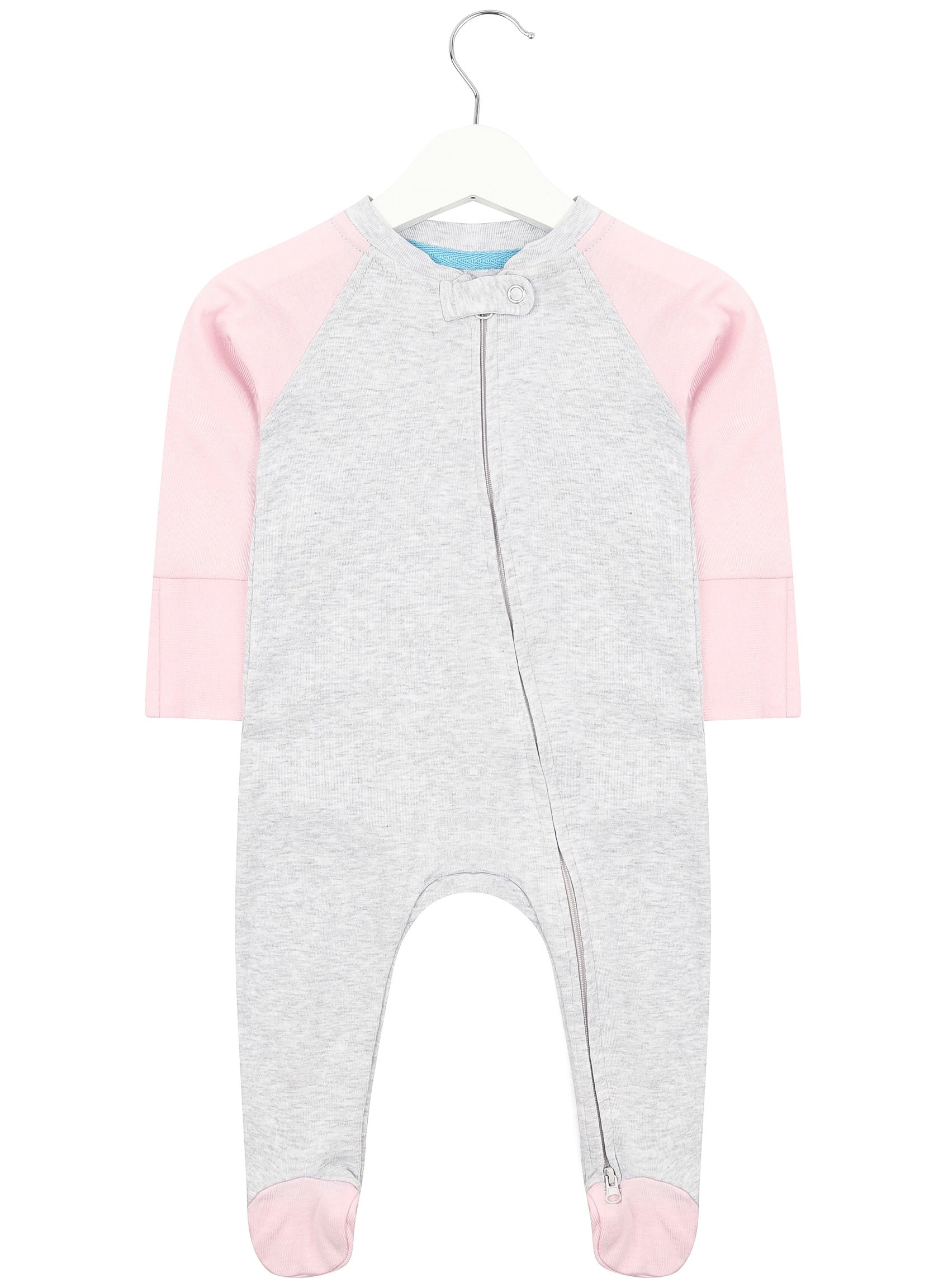 Baby Pink Twin Pack Zipped Babygrow
