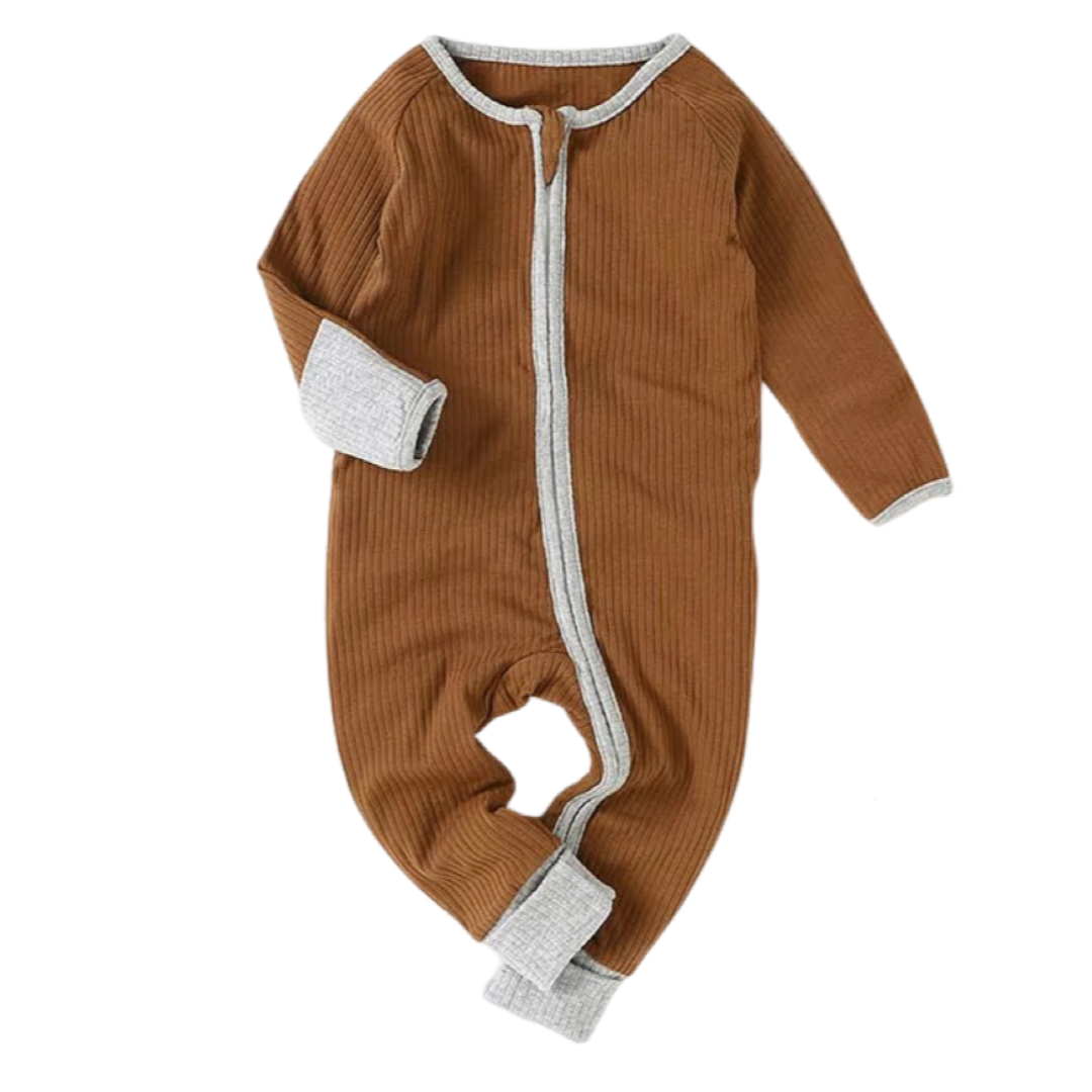Forest Colours Triple Pack Ribbed Zip Up Babygrow