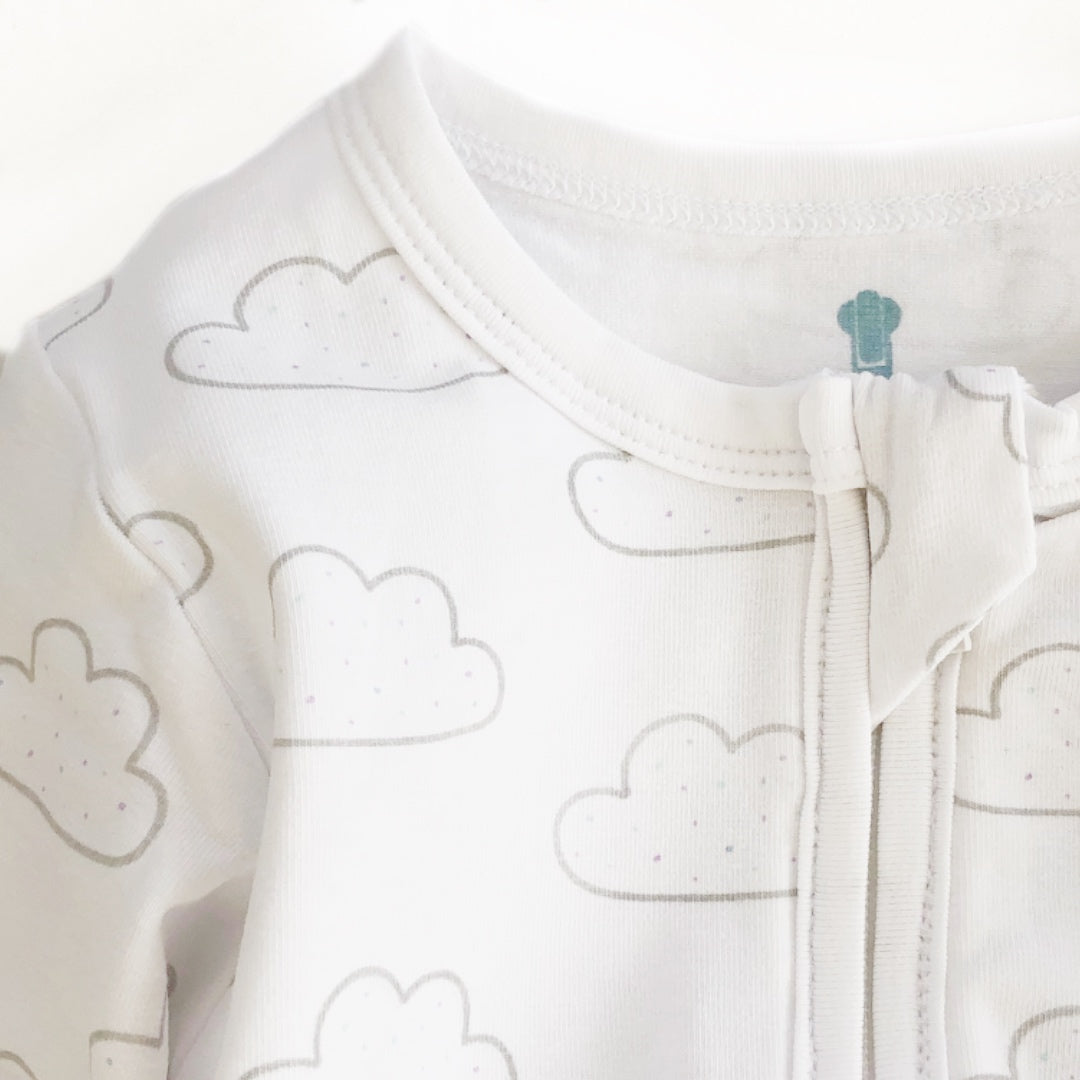 Cloud Print Footless Zipped Babygrow