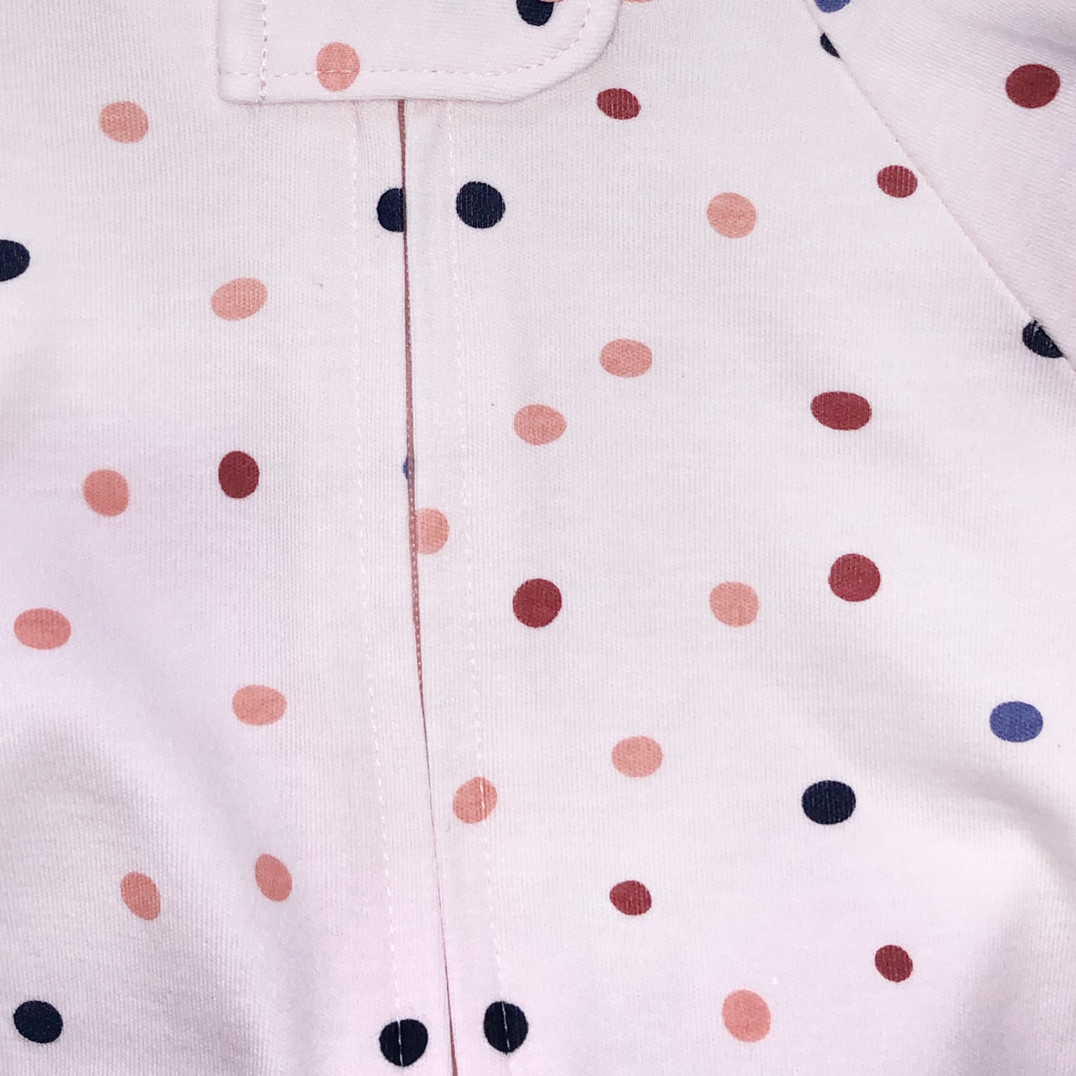 Pink Spot Print Zipped Babygrow