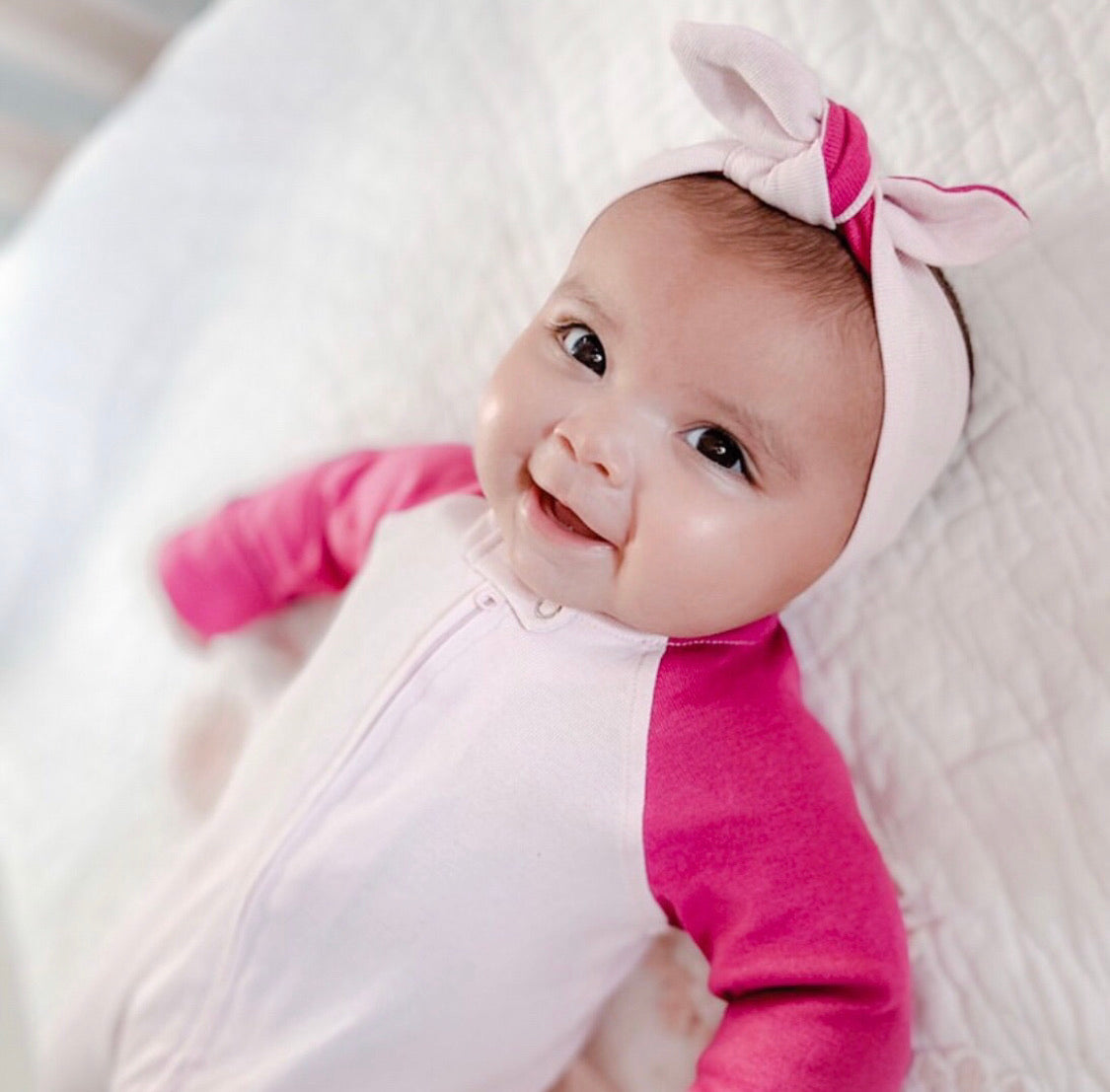 Baby Pink and Pink Zipped Babygrow