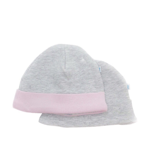 Baby Hat 2 Pack - Grey and Baby Pink