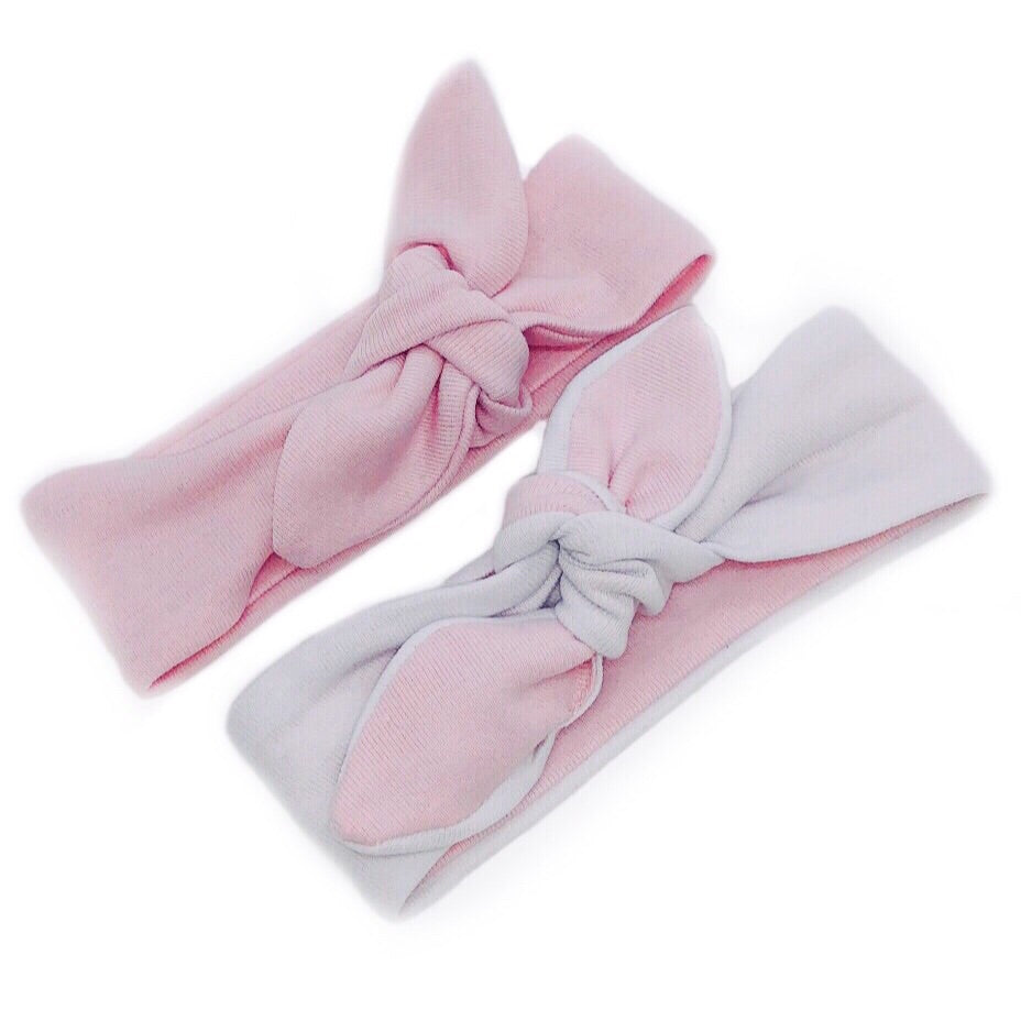 Baby & Toddler Knotted Hair Band/Bow - Baby Pink