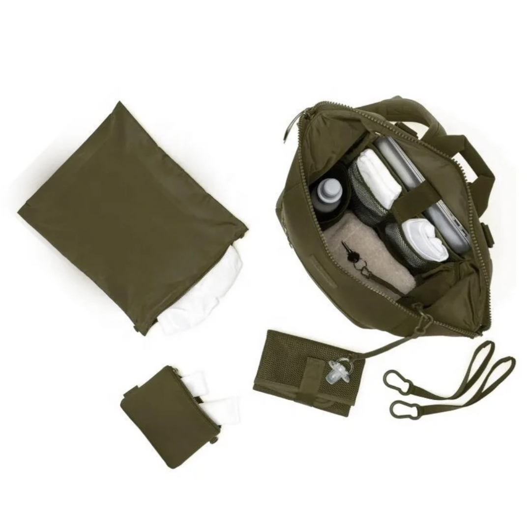 Khaki Green Waterproof Neoprene Baby Changing Bag