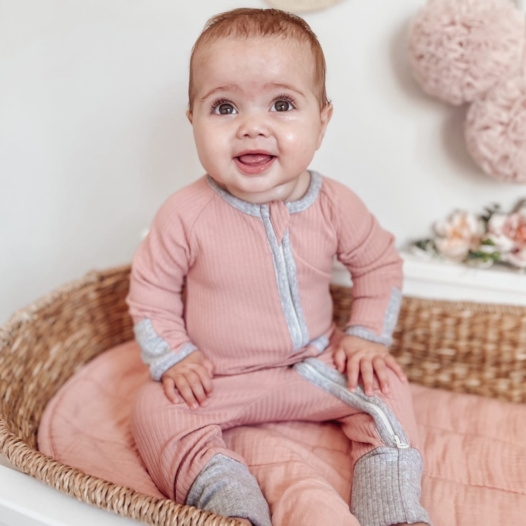 Rose Pink Organic Zipped Babygrow