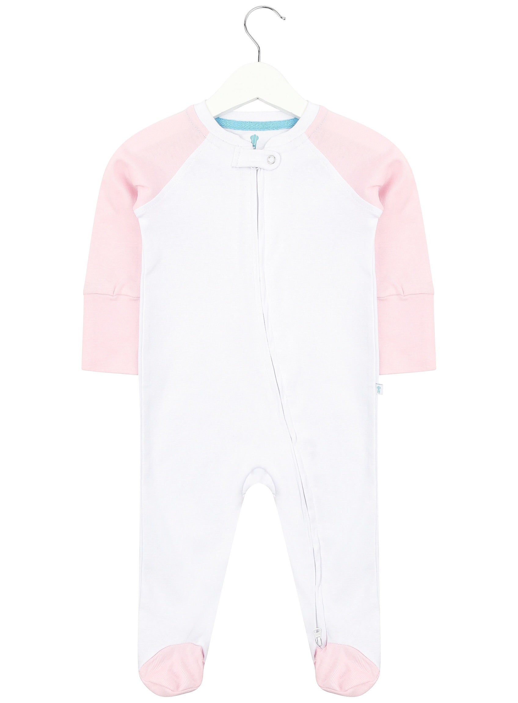 Baby Pink Twin Pack Zipped Babygrow