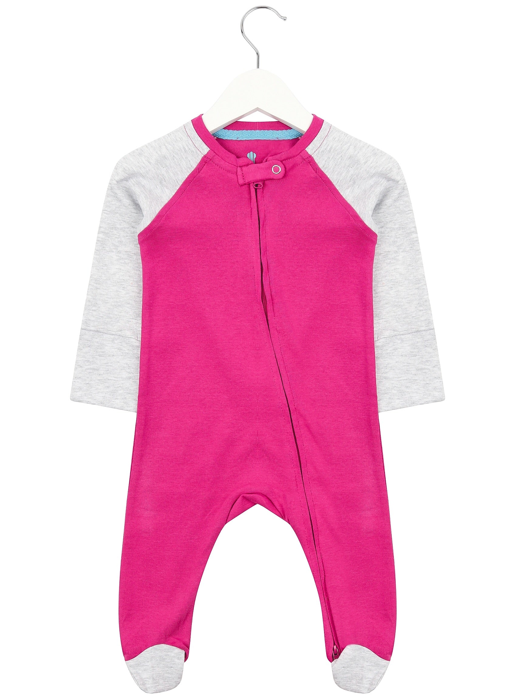 Pink Twin Pack Zipped Babygrow