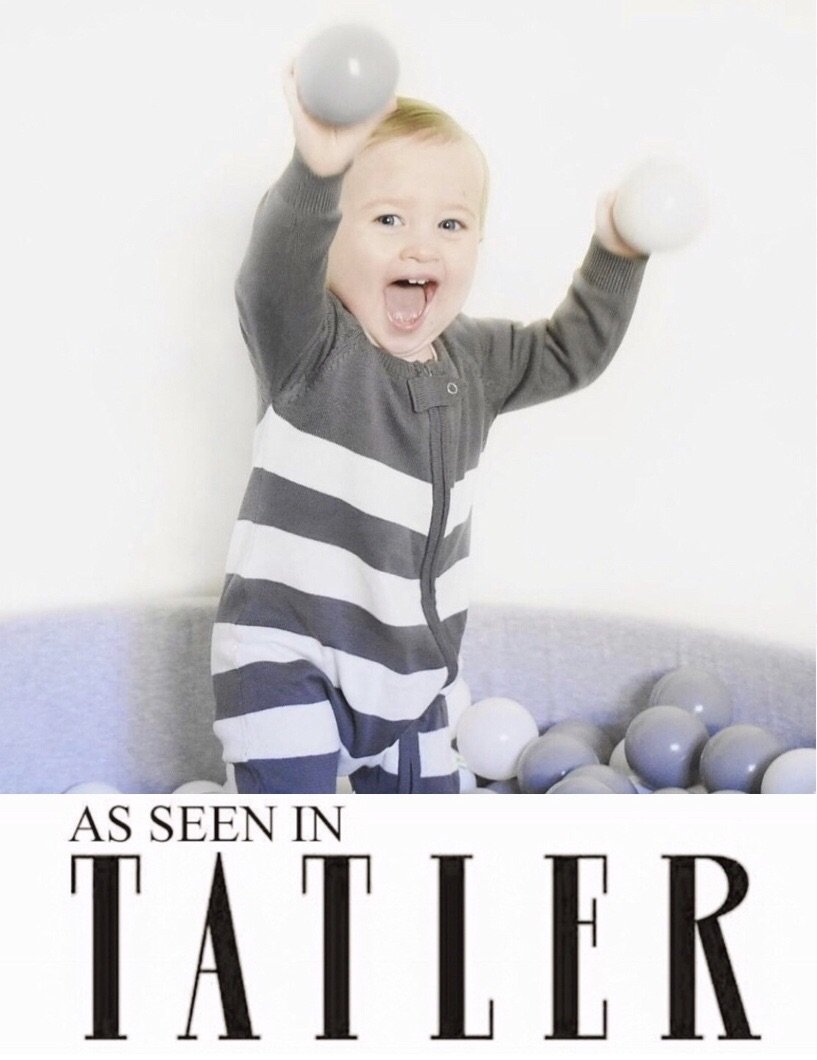 ZipUp Knitted Baby Onesie (Charcoal Stripe) 100 Cotton ZIPPYUP®