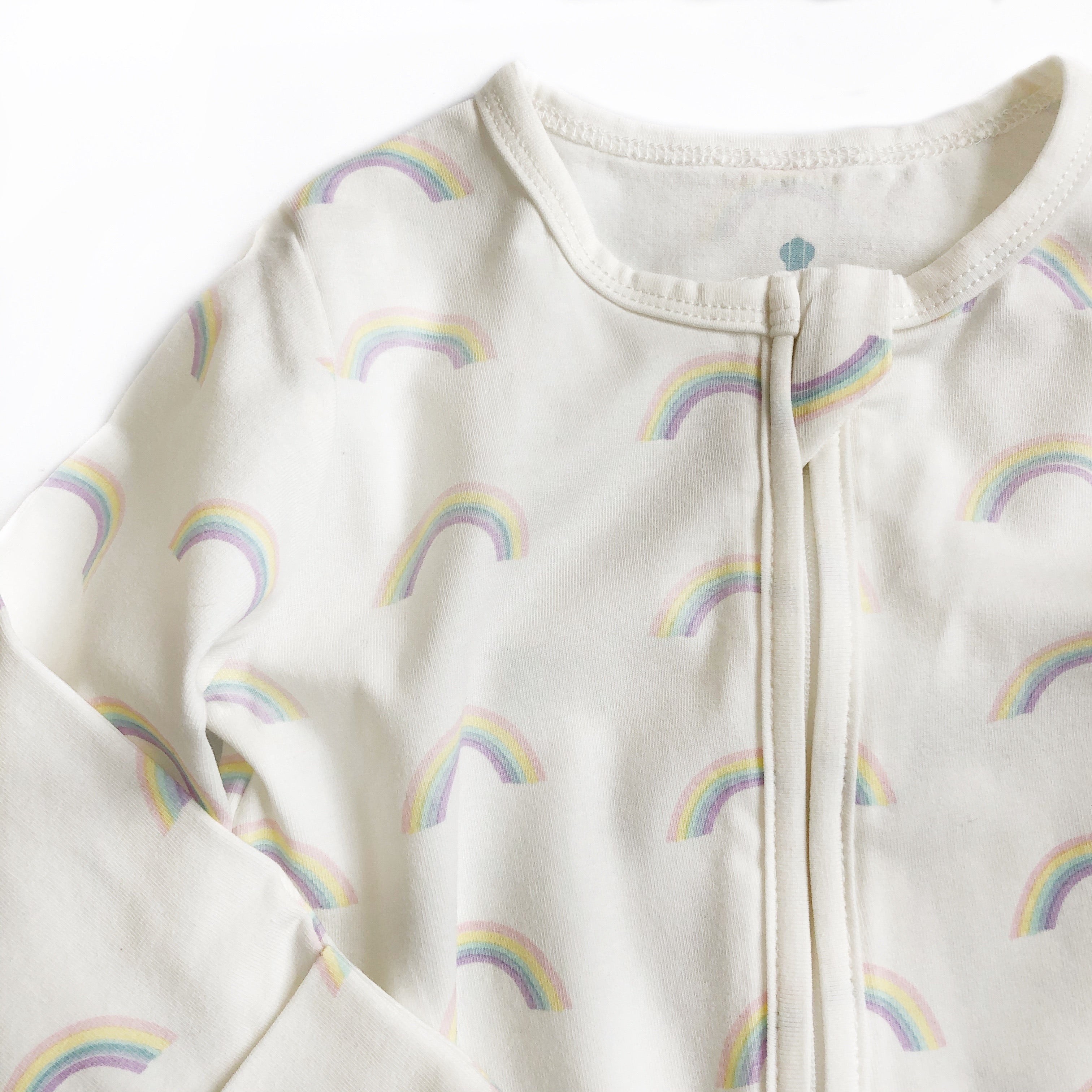 Rainbow Print Footless Zipped Babygrow