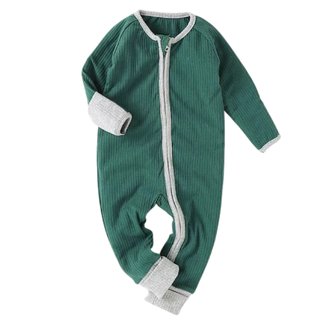 Forest Colours Triple Pack Ribbed Zip Up Babygrow