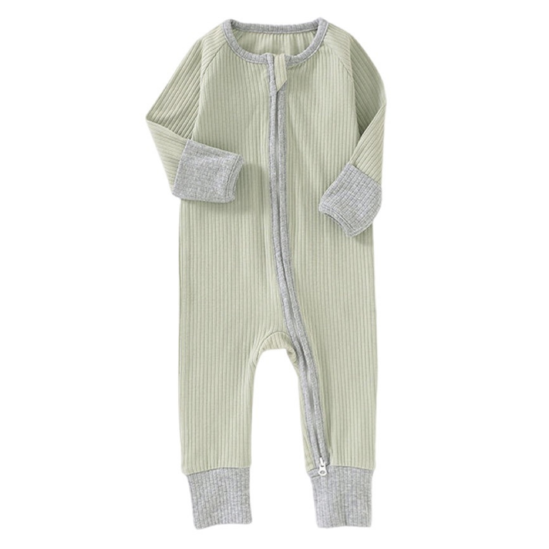 Pastel Mint Green Organic Zipped Babygrow