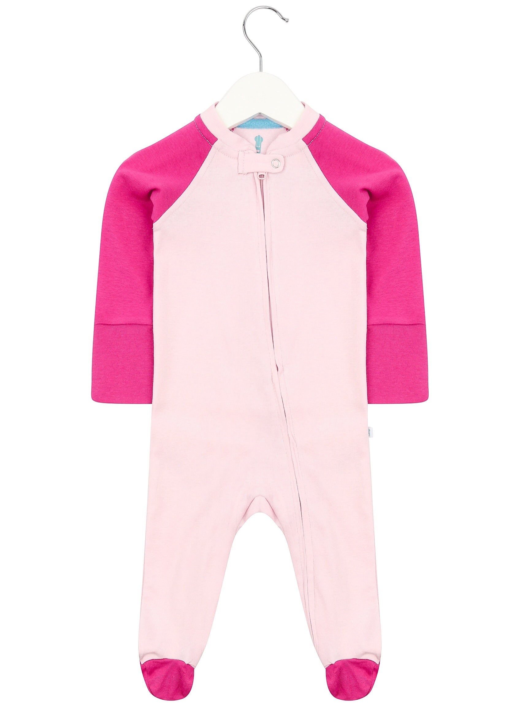 Pink Twin Pack Zipped Babygrow