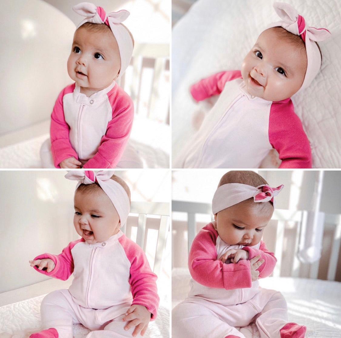 Baby Pink and Pink Zipped Babygrow