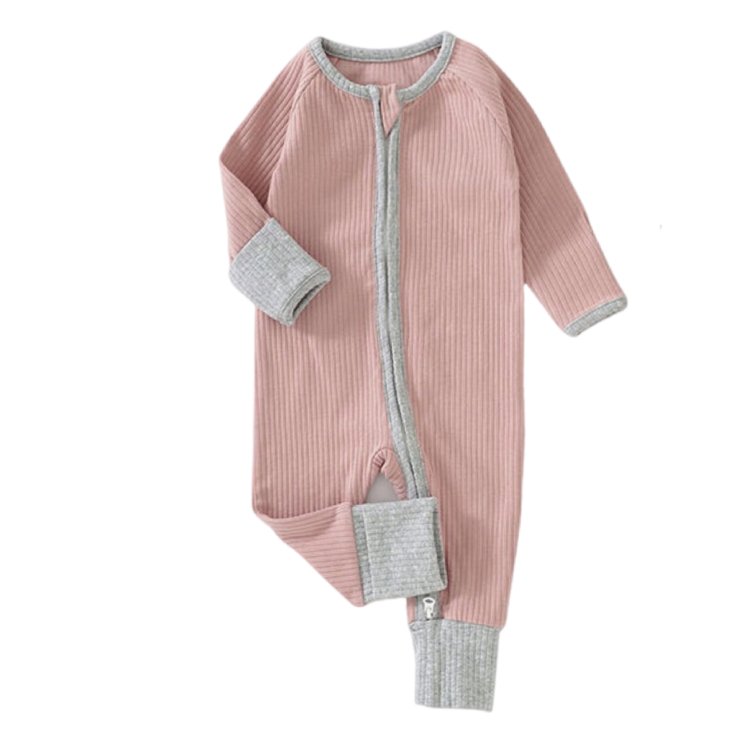 Rose Pink Organic Zipped Babygrow