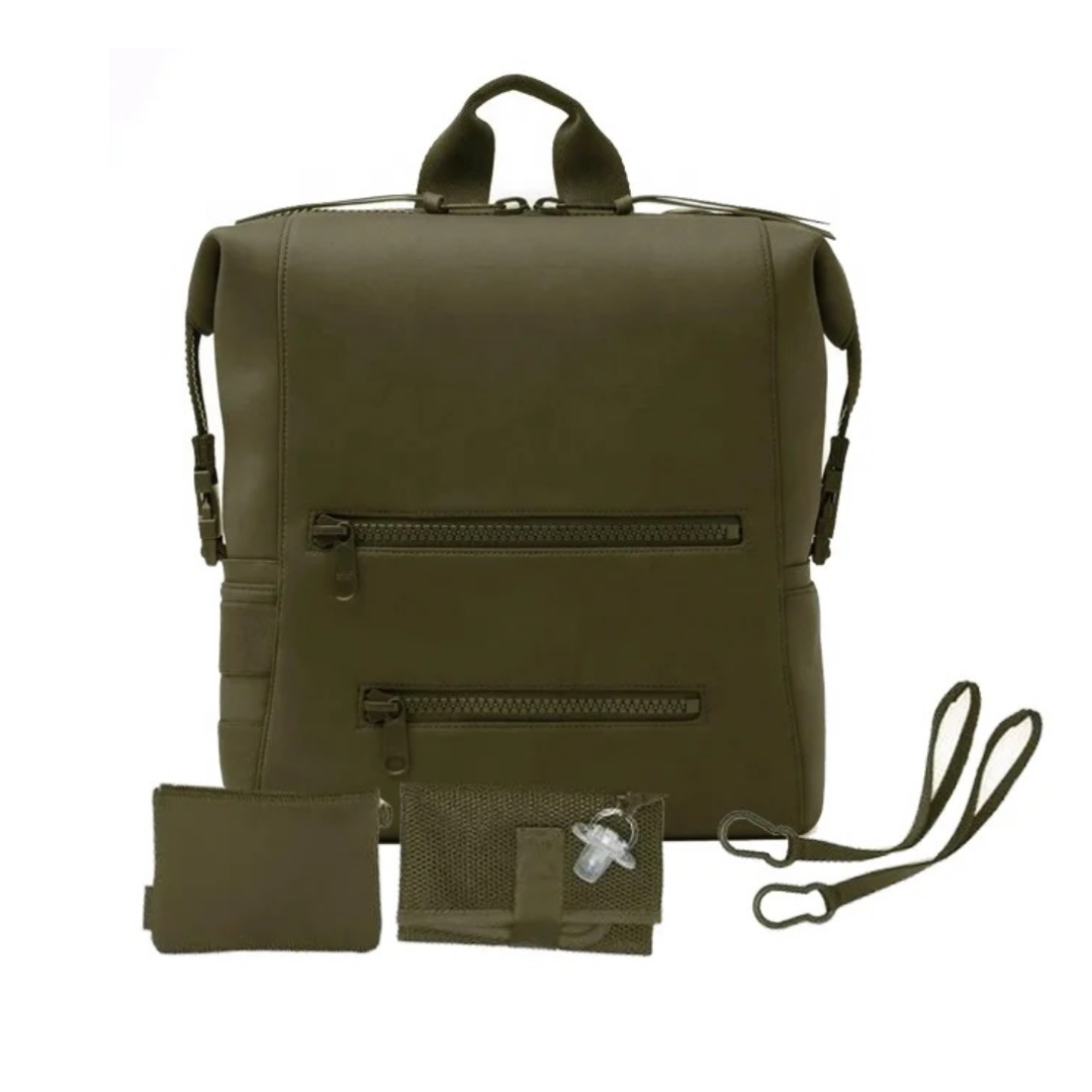 Khaki Green Waterproof Neoprene Baby Changing Bag